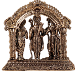 Pure Brass Ram Darbar Idol | 4" x 4" x 2.5" (10.16 x 10.16 x 6.35 cm) | 0.3 kg Superfine Intricate Carving | Compact Sacred Art | Divine Family